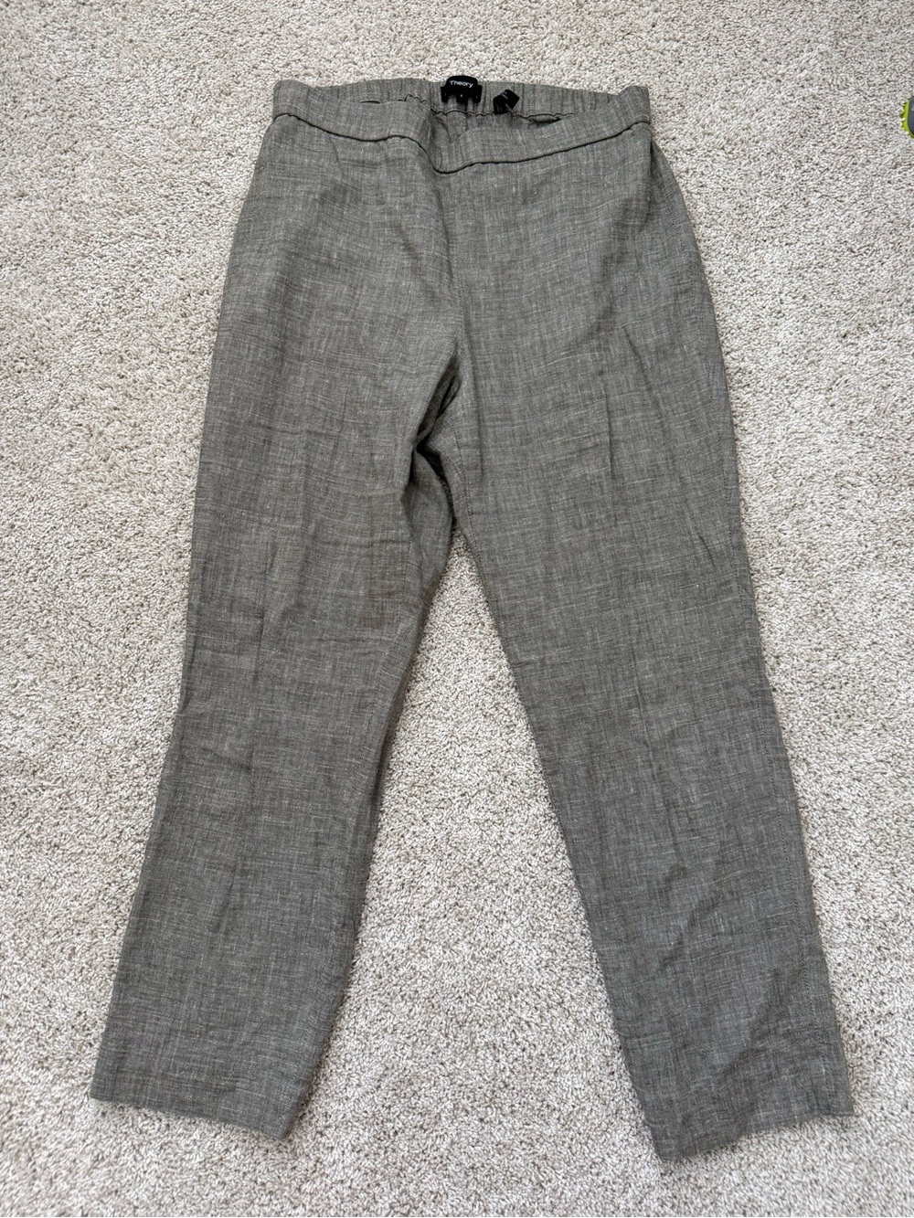Women’s Theory Green Linen Pant
